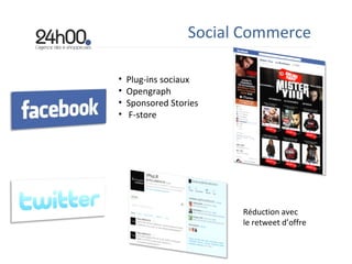 Plug-ins sociaux Opengraph Sponsored Stories F-store  Social Commerce Réduction avec  le retweet d ’offre 