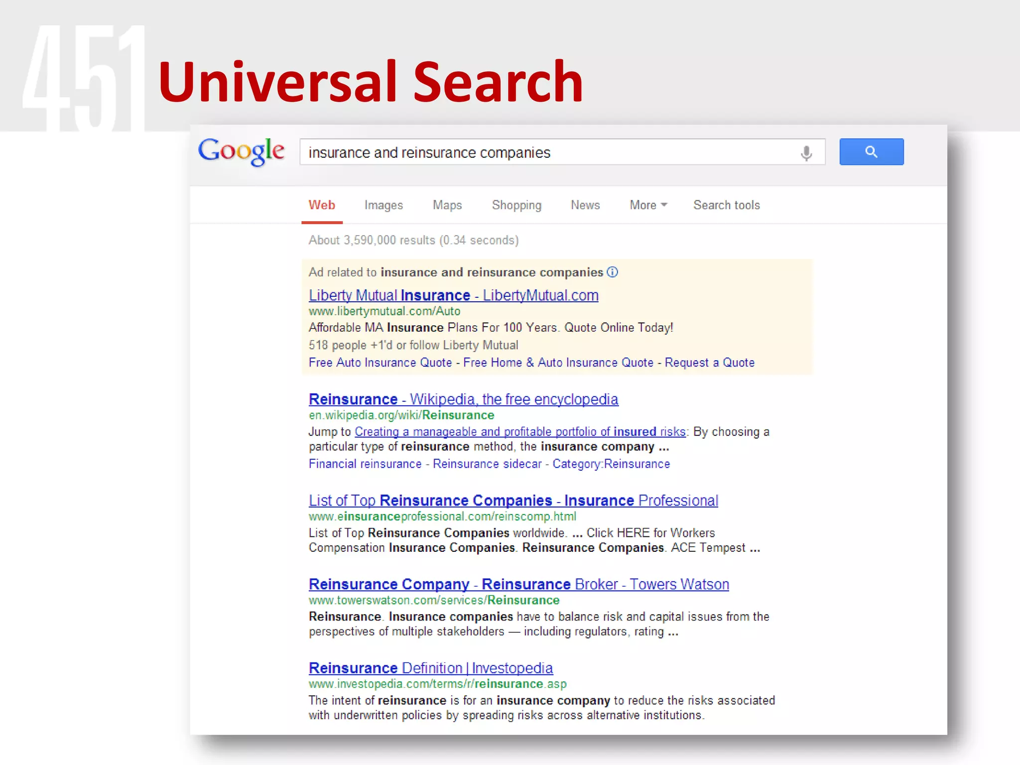 Universal Search
 