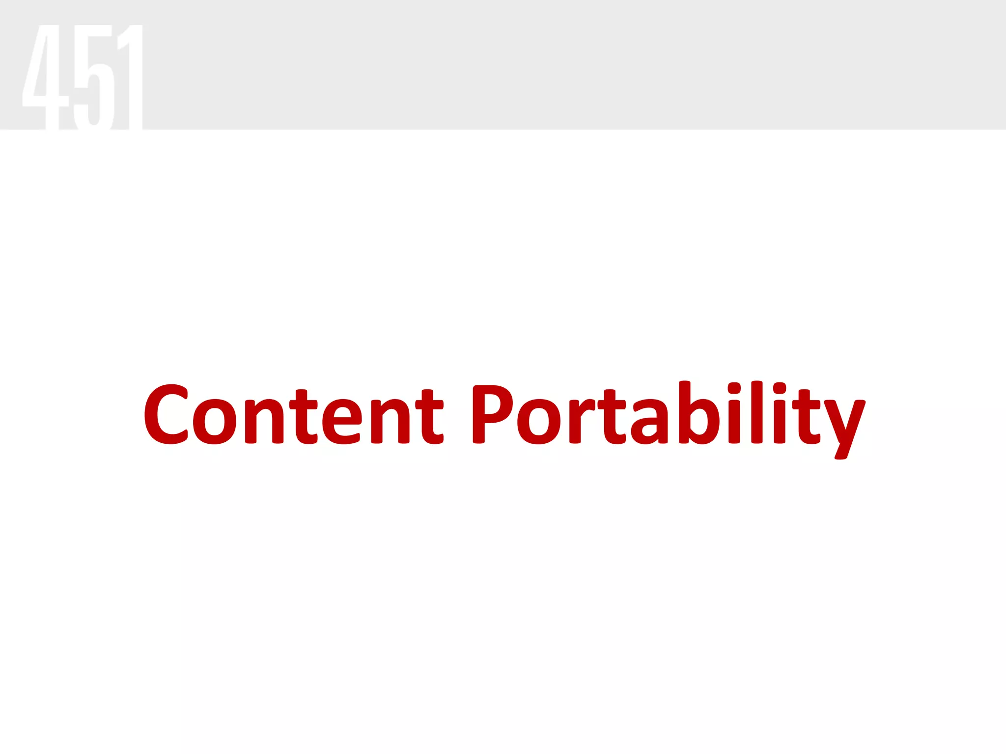 Content Portability
 