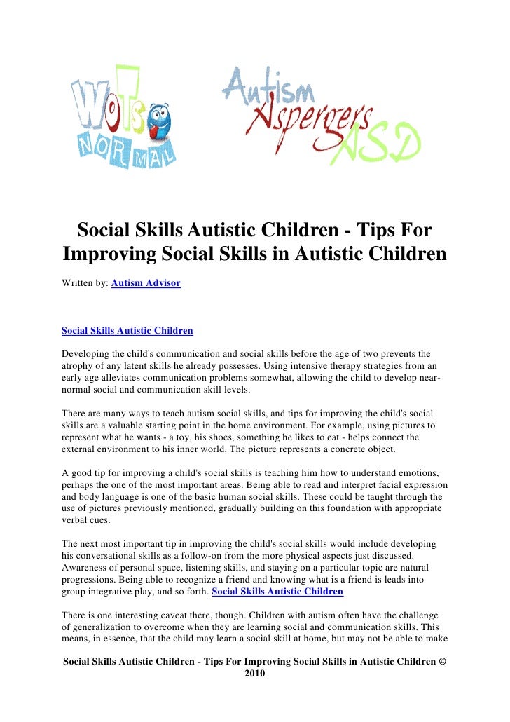 Social skills autistic children tips for improving social skills in…