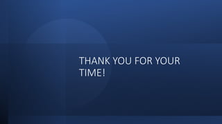 THANK YOU FOR YOUR
TIME!
 