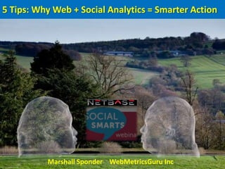 5 Tips: Why Web + Social Analytics = Smarter Action




          Marshall Sponder WebMetricsGuru Inc
 