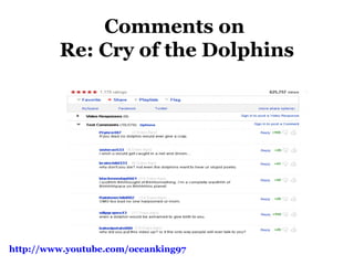 Comments on
Re: Cry of the Dolphins
http://www.youtube.com/oceanking97
 