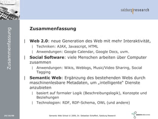 Social Software und Web 2.0: Semantic Wikis, Social Tagging und eLearning 2.0