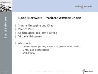 Social Software und Web 2.0: Semantic Wikis, Social Tagging und eLearning 2.0
