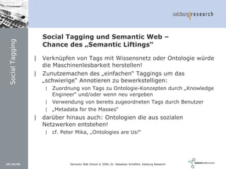 Social Software und Web 2.0: Semantic Wikis, Social Tagging und eLearning 2.0
