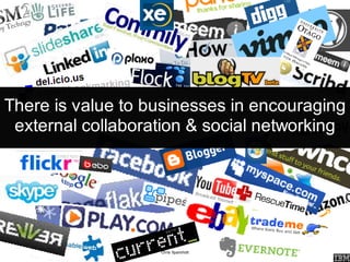 There is value to businesses in encouraging
 external collaboration & social networking




                   Chris Sparshott
 