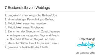 3 Mythen über Weblogs
3. Der Mythos von der Irrelevanz.
  ‣ „99% aller Weblogs sind Müll.“
 
