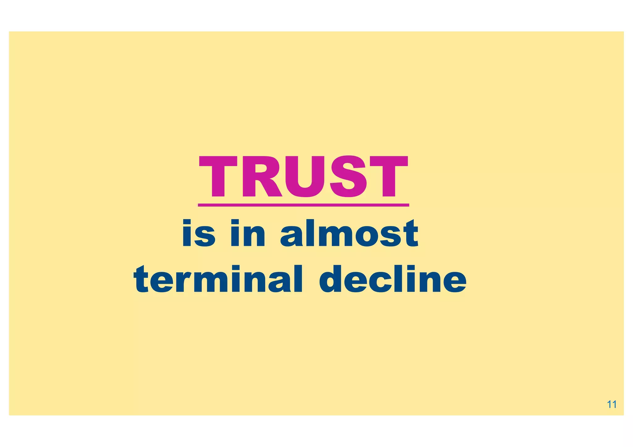 TRUST
is in almost
terminal decline
11
 