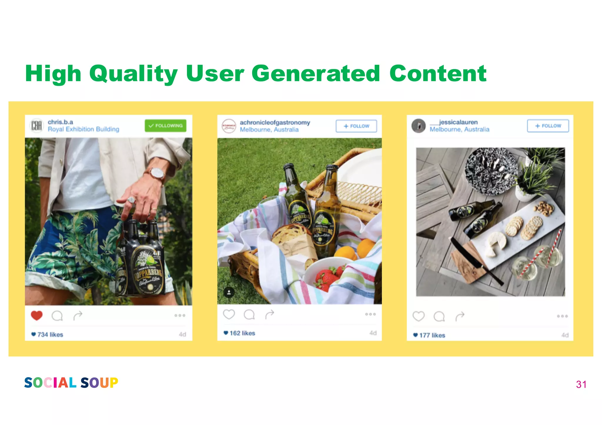 High Quality User Generated Content
31
 