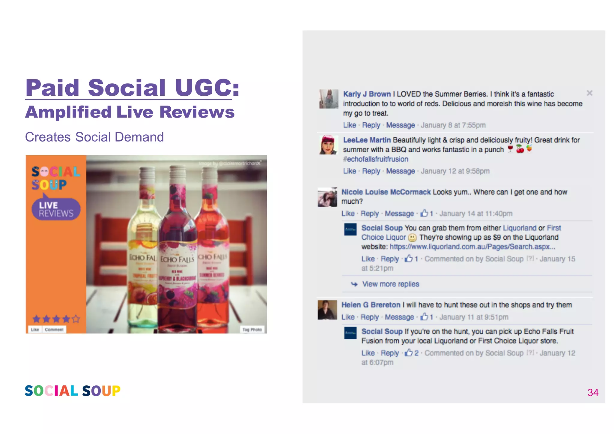 Paid Social UGC:
Amplified Live Reviews
34
Creates  Social  Demand
 