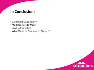 Good software should be flexible enough to put in any kind of social that you need in order to push out messages and promoteSimplifying meetings and events execution