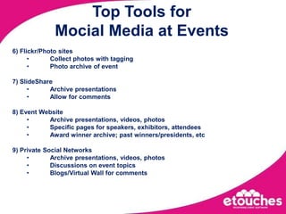 Shown on screen at event