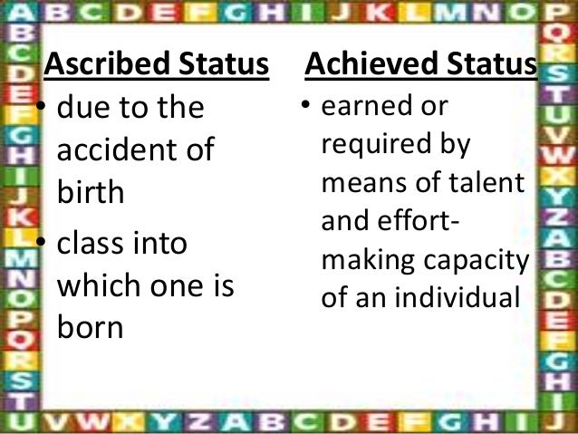 ascribed status artinya