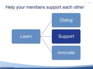 Help your members support each other<br />15<br />
