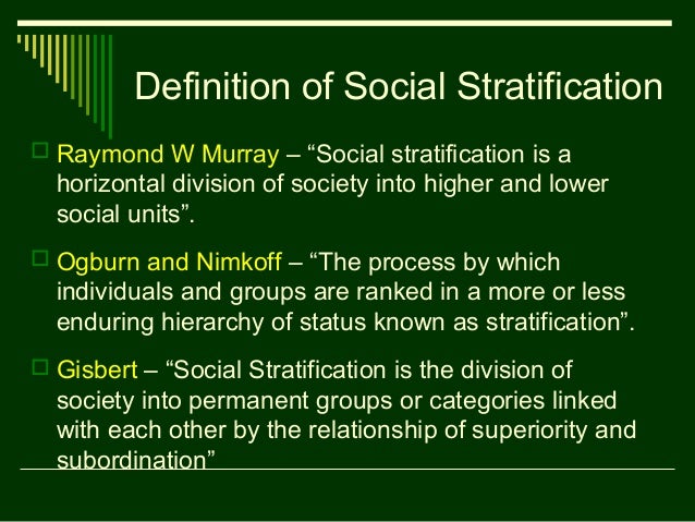define social stratification