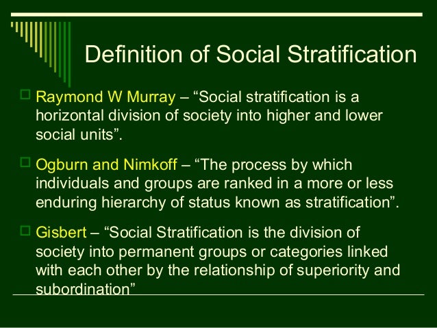 social stratification def