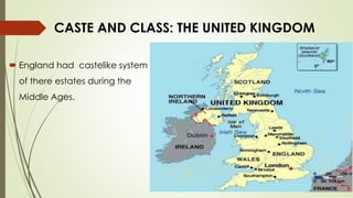 CASTE AND CLASS: THE UNITED KINGDOM 
 England had castelike system 
of there estates during the 
Middle Ages. 
 