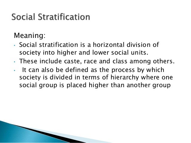 define social stratification
