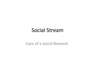 Social Stream
Core of a Social Network
 
