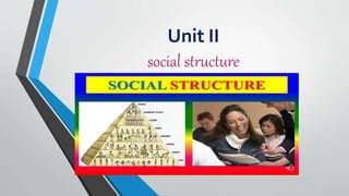 Unit II
social structure
 