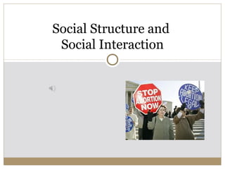 Social Structure and
 Social Interaction
 