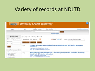 Variety of records at NDLTD 
 