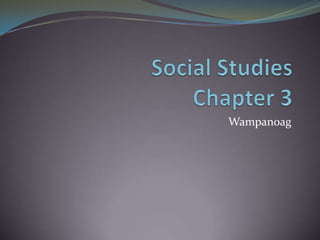 Social Studies   Chapter 3   Wampanoag 