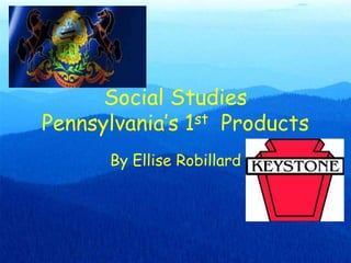 Social Studies
Pennsylvania’s 1st Products
By Ellise Robillard

 