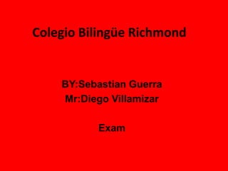 Colegio Bilingüe Richmond BY:Sebastian Guerra Mr:DiegoVillamizar Exam 