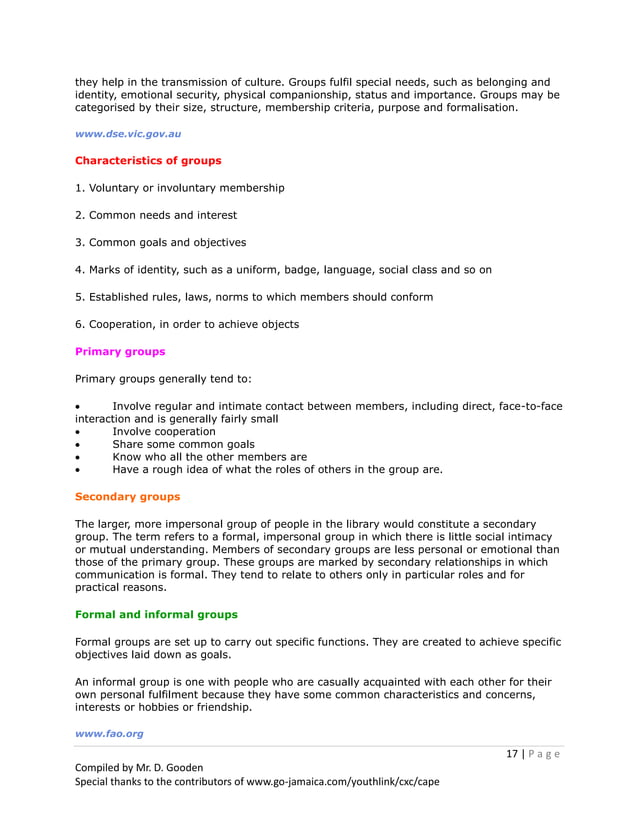 Social Studies Notes And Revision