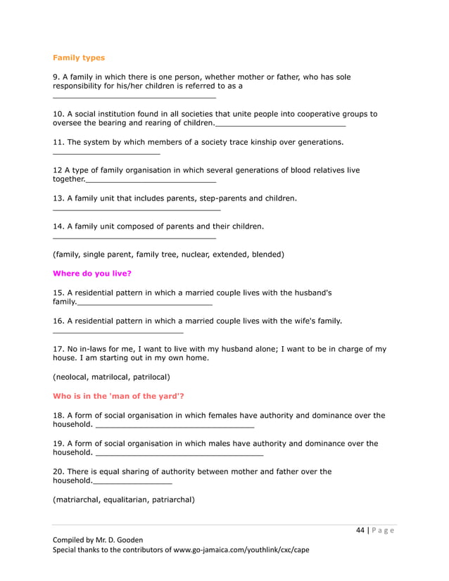 Social Studies Notes And Revision