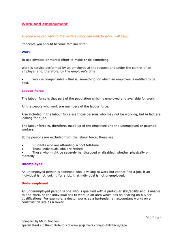 Social Studies Notes And Revision