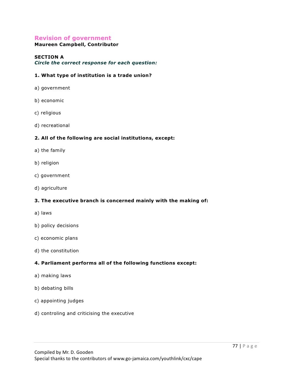 Social Studies Notes And Revision