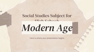 Social Studies Subject for
High School:
Modern Age
Here is where your presentation begins
 