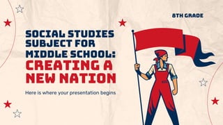 Social Studies
Subject for
Middle School:
Creating a
New Nation
Here is where your presentation begins
8th GradE
 