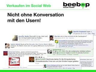 Nicht ohne Konversation mit den Usern! Verkaufen im Social Web 
