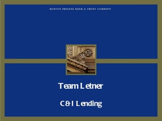 C&I Lending Team Letner 