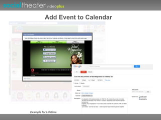 Add Event to Calendar 
Example for Lifetime 
 