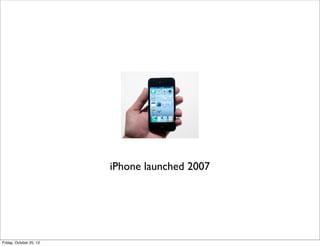 iPhone launched 2007

Friday, October 25, 13

 