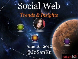 Social Web Trends & Insights June 16, 2010 @JoSanKu 