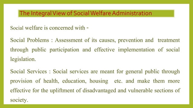 Social Welfare Administration PPT