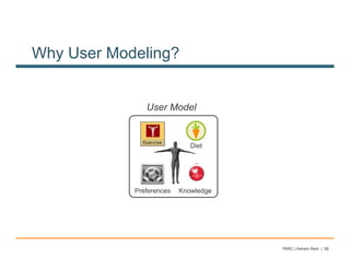 Why User Modeling?


               User Model


                             Diet




            Preferences   Knowledge




                                      PARC | Ashwin Ram | 58
 