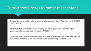 Correct these notes to better meet criteria
 