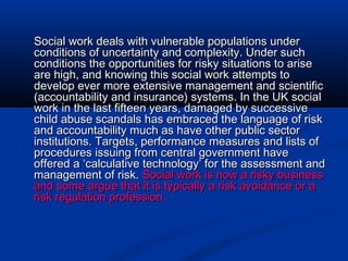 Social work in a Risk Society | PPT