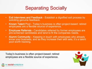 Social transforms your employees…

• So that they no longer operate in siloed
  experiences by providing the resources and...