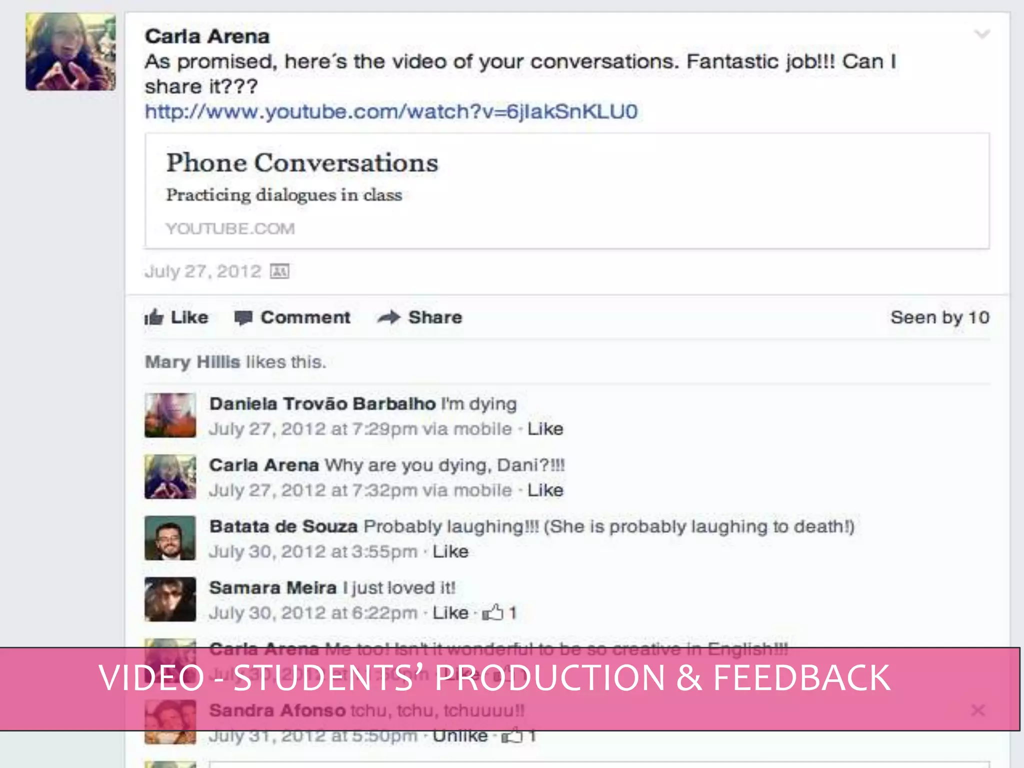 VIDEO - STUDENTS’ PRODUCTION & FEEDBACK