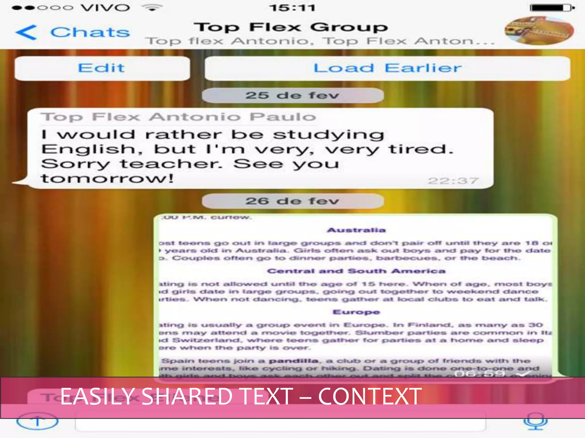 EASILY SHARED TEXT – CONTEXT