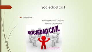 Sociedad civil
 Exponentes ¨:
Ramírez Martínez Graciela
Ramírez Cruz Ariana
 