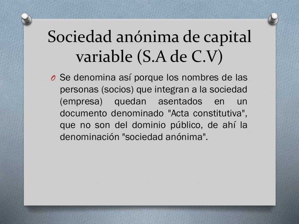 Sociedad anónima de capital variable